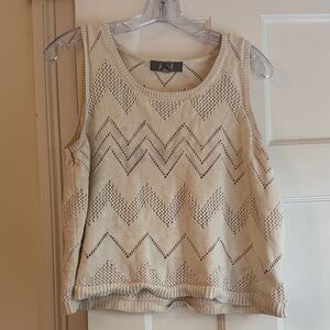 Chevron Knit Beige Tank Top